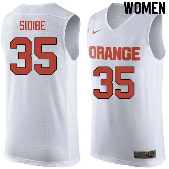Women #35 Bourama Sidibe Syracuse White College Basketball Jerseys Sale-White